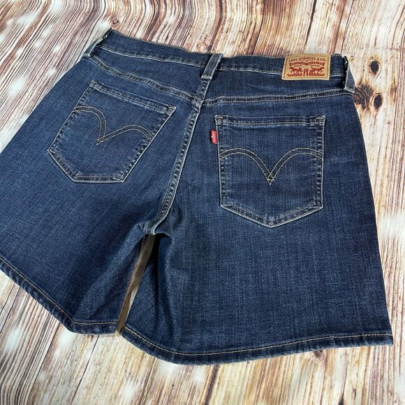 Levi's MID LENGTH SHORTS Womens Size 30 Blue Mid Rise Jean Denim 30x6 - Picture 5 of 11